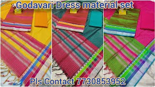 Mangalagiri Latest Godavari border Silver Zari Dress Material sets [Epi 144]