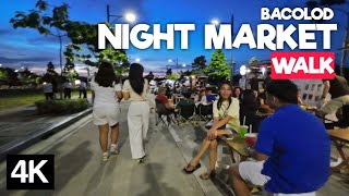 Walking around the WEEKEND NIGHT MARKET in Bacolod City 🇵🇭 | Masskara 2024 | 4K