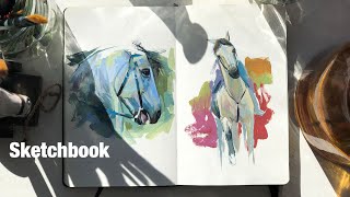 SKETCH WITH ME | Filling my sketchbook | Horse portraits