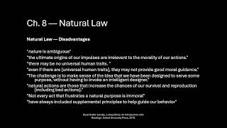 Intro to Ethics - Ch 8 - Natural Law