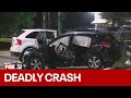 Driver runs away after crashing stolen car leaving 1 dead, 9 injured