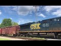 csx 3409 leads this m692 out of maxwell yard with csx 7851 trailing on 7 23 23