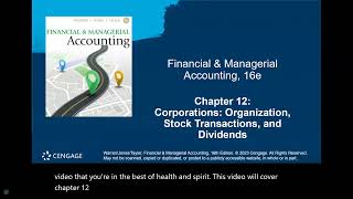 Chapter 12 Corporations, Organization, Stock Transactions and Dividends PPT Lecture