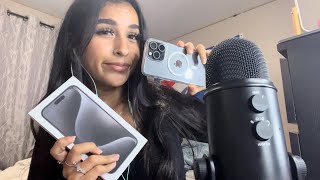 ASMR Unboxing the new iPhone 15 pro max! (Tapping sounds)