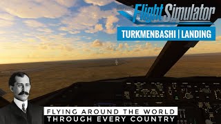 Landing at Turkmenbashi International Airport in Türkmenbaşy, Turkmenistan | Flight Simulator