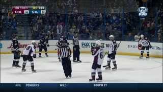 Line brawl in 3rd. Fight. Colorado Avalanche vs St. Louis Blues 4/5/14 NHL Hockey.