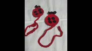 crocheted ladybug bookmark 🐞🐞🐞🐞 with #crochet