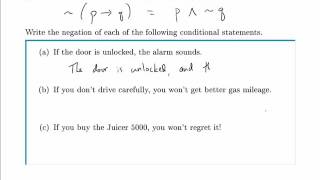 Logic Example: Negating a Conditional Statement
