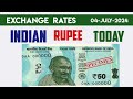 INDIAN RUPEE EXCHANGE RATES TODAY 04 JULY 2024