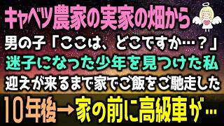 【感動する話】実家農家の畑から突然現れた男の子「ここは、どこですか…？」迷子になった少年を見つけた私がご飯をご馳走した結果→１０年後、家の前に高級車が…（泣ける話）感動ストーリー朗読 総集編