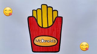 French fries easy drawing | Drawing tutorial | McDonald's finger fries | chips @syarthub