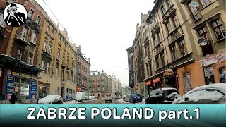 Zabrze Poland driving around the city part 1