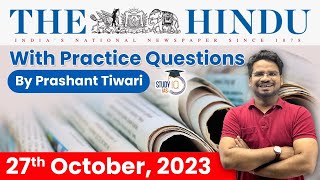 The Hindu Analysis by Prashant Tiwari | 27th October 2023 | Current Affairs Today | StudyIQ