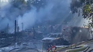 Shots fired as fire crews battled 3-alarm fire near Gaston