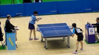 東京卓球 宮川昌大(野田学園中 山口)vs 加山裕(JOCｴﾘｰﾄｱｶﾃﾞﾐｰ 東京)JB5回戦 2-3G 東京体育館於 2016.3.20