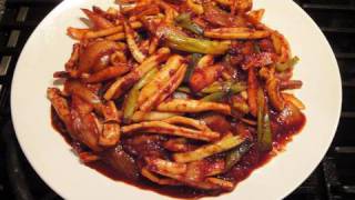 Stir-fried squid dish (Ojingeo-bokkeum: 오징어볶음)