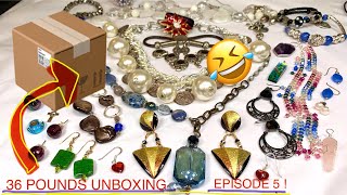 😁 36Lbs Jewelry Unboxing Ep5! 🥰 Murano Glass! 925 Earrings! \u0026 Sale! #jewelryunboxing