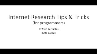 Internet Research Tips Tricks