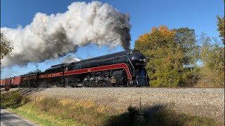 Norfolk \u0026 Western Class J No. 611 Steam Train Charges Into Craigsville, Virginia (10/13/23)