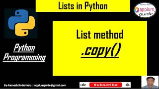 Python Lists #11 | copy() Method
