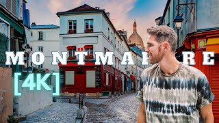 [4K] Tour of Montmartre: The Artistic District of Paris, France