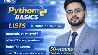 Python Complete Tutorial for Data Analyst 2026 | Day 5 | List Data Type Explained with Methods FREE