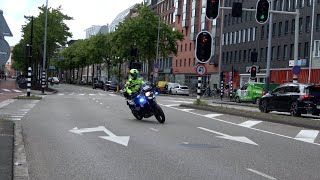 [4k] PRIO1 Politie Motor en B klasses met spoed naar meldingen in Amsterdam!