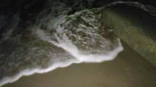 Hampton Beach High Tide - Atlantic Ocean in New Hampshire - Friday Night; October 23, 2021