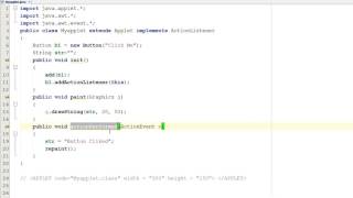 Example of Event Handling (One Button) in Java Applet (Hindi)