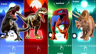 🦖JurassicWorld Tyranosaurus🆚 The indominus Rex🆚The indoraptor🆚The Triciratops CoffinDance TilesHop