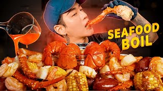 ASMR SEAFOOD BOIL MUKBANG 먹방 | COOKING & EATING SOUNDS | Zach Choi ASMR