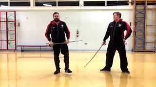 Military sabre lesson on distance