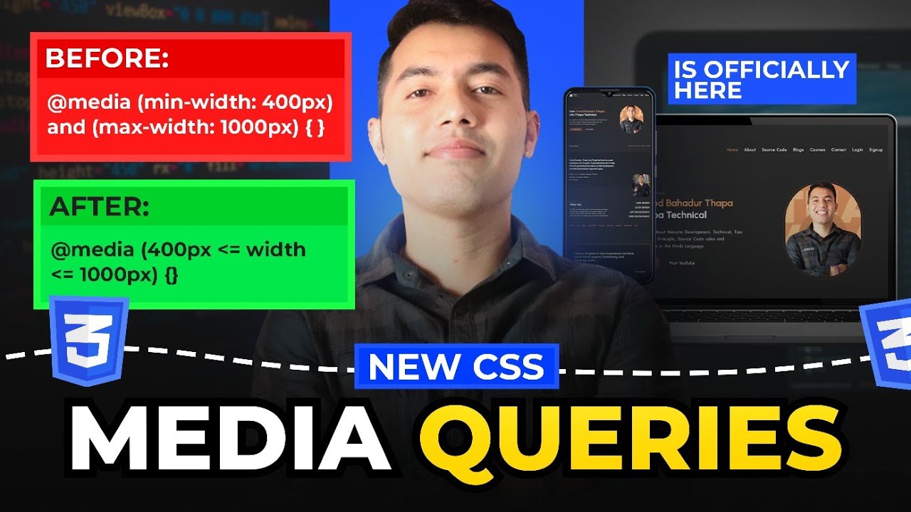 Responsive Web Design Made Easy With New CSS Media Queries 🚀 - YouTube