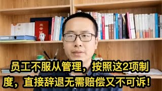 员工不服从管理，依照这2项制度，直接辞退无需赔偿还不可诉