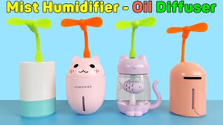 Mist Humidifier With Mini Fan & Night Led Light, Essential Oil Diffuser | Unboxing And Review