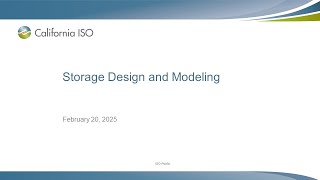 Feb 20, 2025 - Storage Design and Modeling