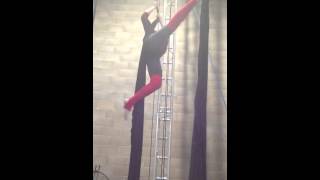 Aerial silk: roll up, toe climb, side split. 19/10/13