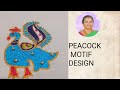 [SR arts and craft - santhi] peacock motif design.  #chain #filling  #stitch #peacock #aari #colour