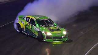 Formula D footage - KMR Rotary - Irwindale Speedway 2024 - 3 Rotor Mazda RX8 - Kyle Mohan Racing