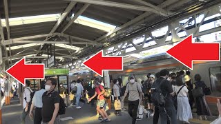 熱海ダッシュが繰り広げられるJR東海とJR東日本の境界駅の熱海駅東海道本線ホーム