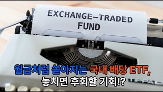 월급처럼 쏟아지는 국내배당 ETF, 놓치면 후호할 기회!