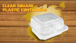 MT Products Cake Slice Container - Clear Square Plastic Containers for Food