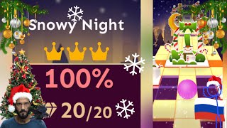 Rolling Sky - Snowy Night 100% (20/20 💎 - 3/3 👑) | Rolling sky