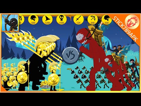 KAI RIDER GIANT LEADER Vs MEGA GOLDEN GRIFFON GIANT Stick War: juego mod Legacy Stick789Apk