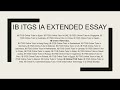 ib itgs ia extended essay