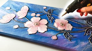 NEXT LEVEL Anemone Flower Art - Glue Gun + Acrylic Pour | AB Creative Tutorial