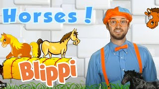 Learning About Horses With Blippi | Animals For Kids | Educational Videos For Children