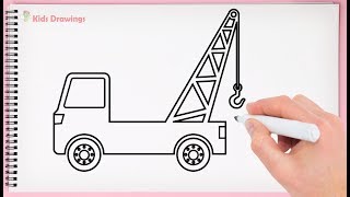 How to draw a crane truck  easy learn drawing step by step with draw easy