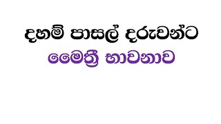 දහම් පාසල් දරුවන්ට  - මෛත්‍රී භාවනාව