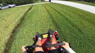 Mowing Wet Lawn POV (Real time / Raw audio)